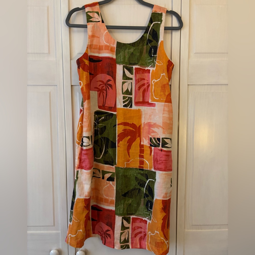 Nicole Miller Orange and Green Dress Summer Dress NWT